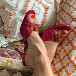 Donald Pliner Pink & Tortoise Heels 6.5 M